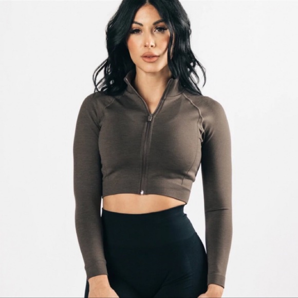 Alphalete Tops - Alphalete Amplify Mocha Jacket